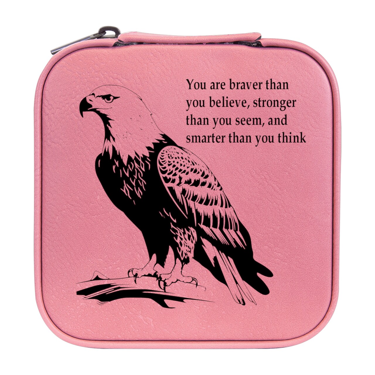 Jewelry Box 4x4 - CUSTOM - You are braver than you believe with eagle